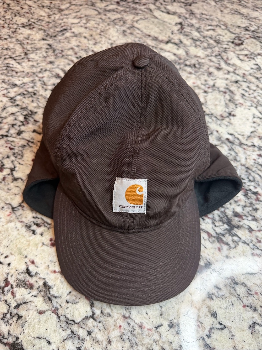 Carhartt Brown Cap with Fold-Down Ear Flaps